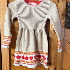 Cynthia Rowley Beige Dress with Red Apple Design